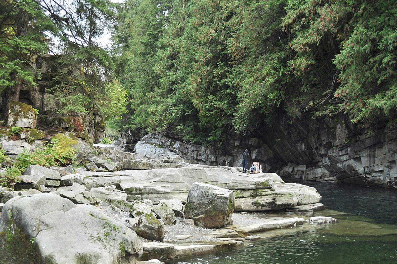 A river swimming hole beneath Eagle Falls in Washington